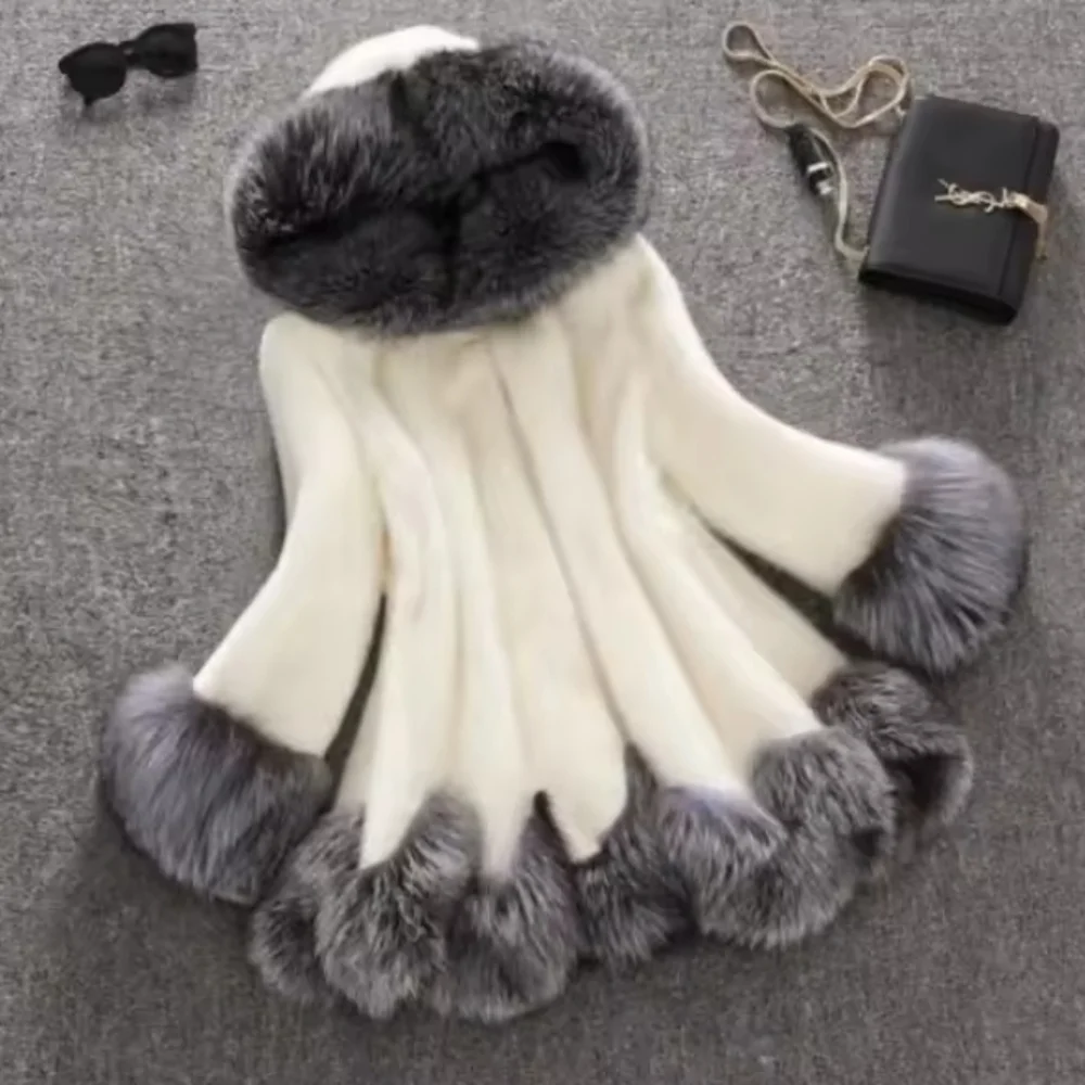 Faux Fur Jacket Women Thick AutumnWinter Korean Maxi Coat Long Warm Luxury Fur - Picture 1 of 11